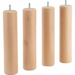 CYLINDRE - Lot De 4 Pieds De Sommier - H30cm Bois Clair