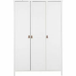 DAURIAN - Armoire 3 Portes En Bois - Blanc H195cm