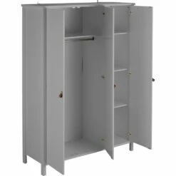 DAURIAN - Armoire 3 Portes En Bois - Gris H195cm -chambre à coucher Soldes ARMOIRE DAURIAN 27355947 B 2