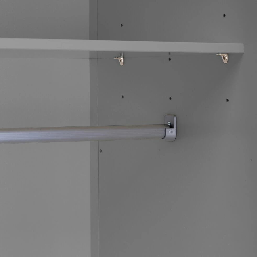 DAURIAN - Armoire En Bois 2 Portes Et 1 Tiroir Avec Miroir - Gris H195cm 7 DAURIAN - Armoire En Bois 2 Portes Et 1 Tiroir Avec Miroir - Gris H195cm – Image 5