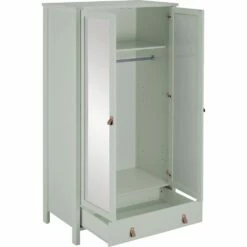 DAURIAN - Armoire En Bois 2 Portes Et 1 Tiroir Avec Miroir - Vert Olivier H195cm -chambre à coucher Soldes ARMOIRE DAURIAN 27355985 B 2