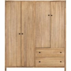 GAIA - Armoire 4 Portes Et 2 Tiroirs En Acacia Massif - Bois Foncé 190x220cm 9 GAIA - Armoire 4 Portes Et 2 Tiroirs En Acacia Massif - Bois Foncé 190x220cm -chambre à coucher Soldes ARMOIRE GAIA 27304693 F 1