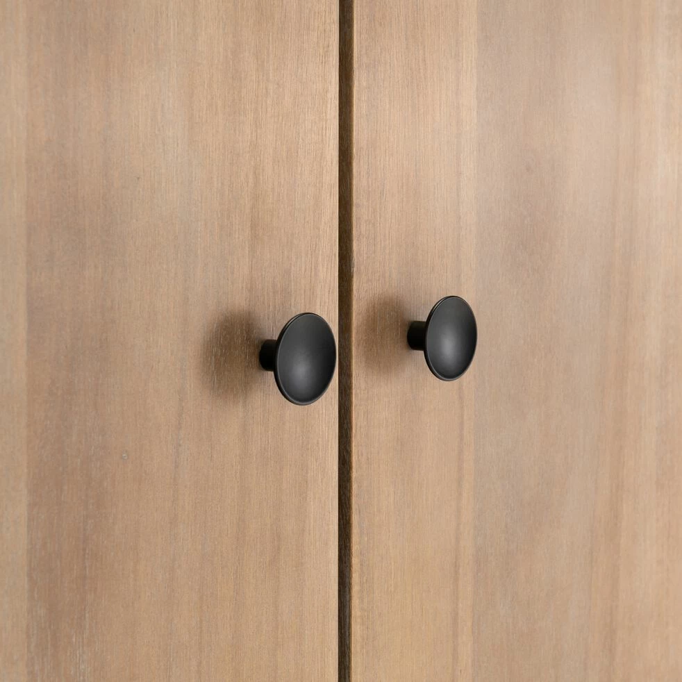 GAIA - Armoire 4 Portes Et 2 Tiroirs En Acacia Massif - Bois Foncé 190x220cm 7 GAIA - Armoire 4 Portes Et 2 Tiroirs En Acacia Massif - Bois Foncé 190x220cm – Image 5