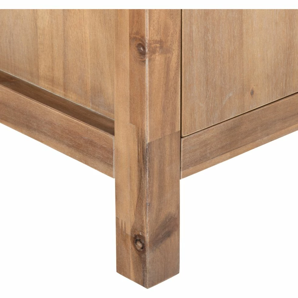 GAIA - Armoire 4 Portes Et 2 Tiroirs En Acacia Massif - Bois Foncé 190x220cm 8 GAIA - Armoire 4 Portes Et 2 Tiroirs En Acacia Massif - Bois Foncé 190x220cm – Image 6