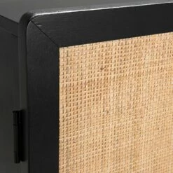 GALANT - Armoire 2 Portes Et 1 Tiroir En Rotin - Noir H140cm -chambre à coucher Soldes ARMOIRE GALANT 27021088 Z 1