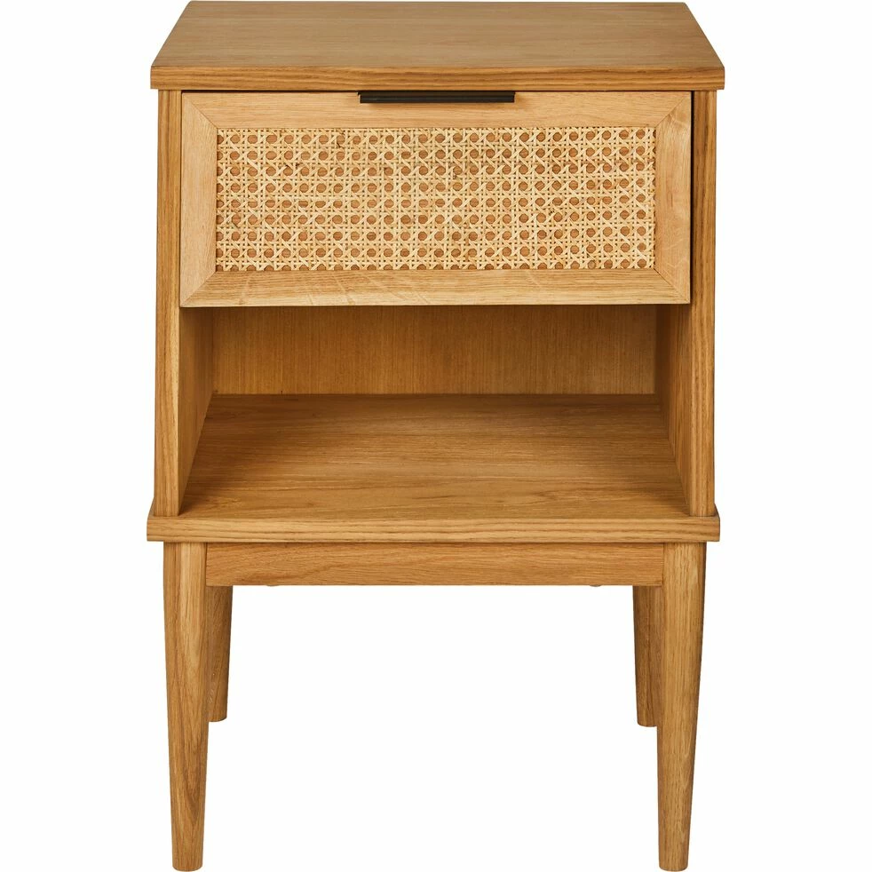 ARTHURA - Table De Chevet En Acacia Et Rotin 1 Tiroir L45xl36xH63cm - Bois Clair 7 ARTHURA - Table De Chevet En Acacia Et Rotin 1 Tiroir L45xl36xH63cm - Bois Clair – Image 5