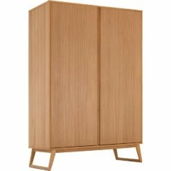 BRUNA - Armoire 2 Portes En Plaqué Chêne - Bois Clair -chambre à coucher Soldes Armoire BRUNA 27483480 B 1