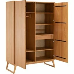 BRUNA - Armoire 2 Portes En Plaqué Chêne - Bois Clair -chambre à coucher Soldes Armoire BRUNA 27483480 B 2