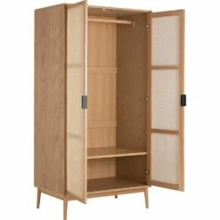 CALLISTA - Armoire 2 Portes Battantes En Bois Et Cannage - Bois Clair H180cm -chambre à coucher Soldes Armoire CALLISTA 27488324 B 3