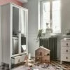 DAURIAN - Armoire En Bois 2 Portes Et 1 Tiroir Avec Miroir - Blanc H195cm -chambre à coucher Soldes Armoire DAURIAN 27355961 A 1