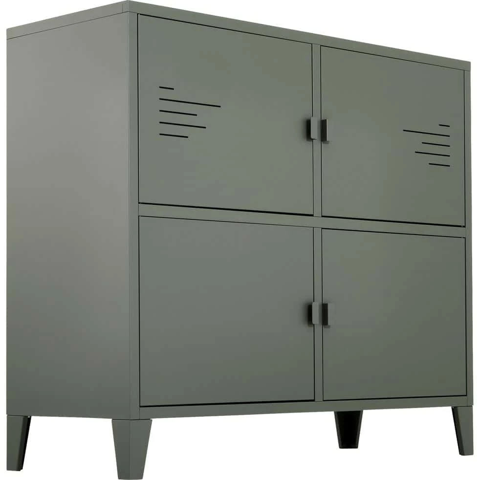 LOFTER - Commode 4 Portes En Acier - Vert Cèdre 4 LOFTER - Commode 4 Portes En Acier - Vert Cèdre – Image 2