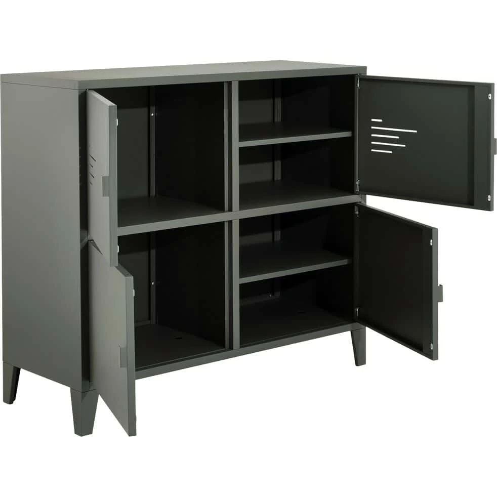 LOFTER - Commode 4 Portes En Acier - Vert Cèdre 5 LOFTER - Commode 4 Portes En Acier - Vert Cèdre – Image 3