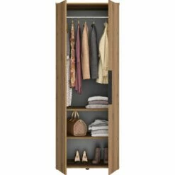 LUCIAN - Armoire 2 Portes En Bois H210cm - Bois Clair -chambre à coucher Soldes Armoire LUCIAN 27661918 B 2