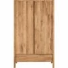 RENO - Armoire 2 Portes Et 1 Tiroir En Chêne Massif H200cm - Bois Clair 2 RENO - Armoire 2 Portes Et 1 Tiroir En Chêne Massif H200cm - Bois Clair -chambre à coucher Soldes Armoire RENO 27619285 F 1