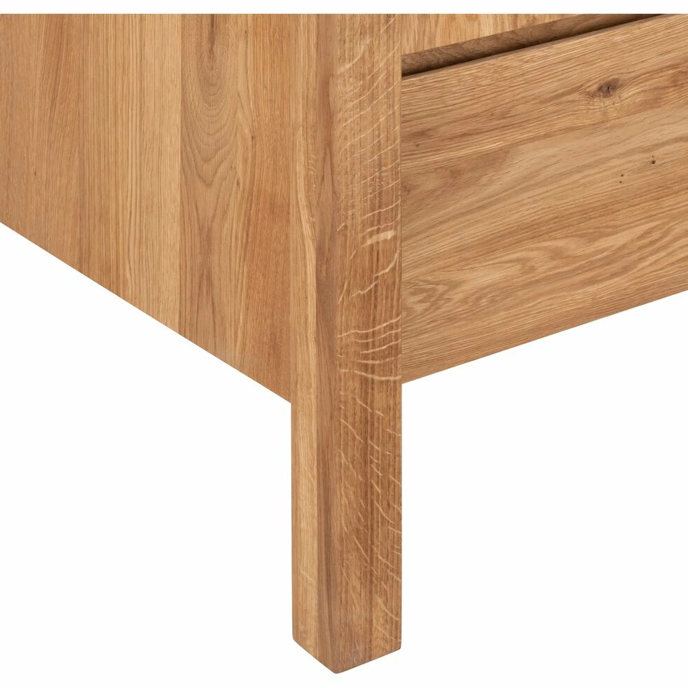 RENO - Armoire 2 Portes Et 1 Tiroir En Chêne Massif H200cm - Bois Clair 7 RENO - Armoire 2 Portes Et 1 Tiroir En Chêne Massif H200cm - Bois Clair – Image 5