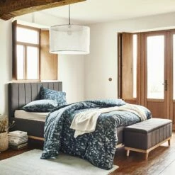 LUNA - Bout De Lit Coffre En Tissu Et Pin - Gris Anthracite L116xl37xH43cm -chambre à coucher Soldes BOUT DE LIT LUNA 27307533 A 2