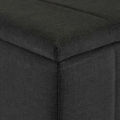 LUNA - Bout De Lit Coffre En Tissu Et Pin - Gris Anthracite L116xl37xH43cm -chambre à coucher Soldes BOUT DE LIT LUNA 27307533 Z 1
