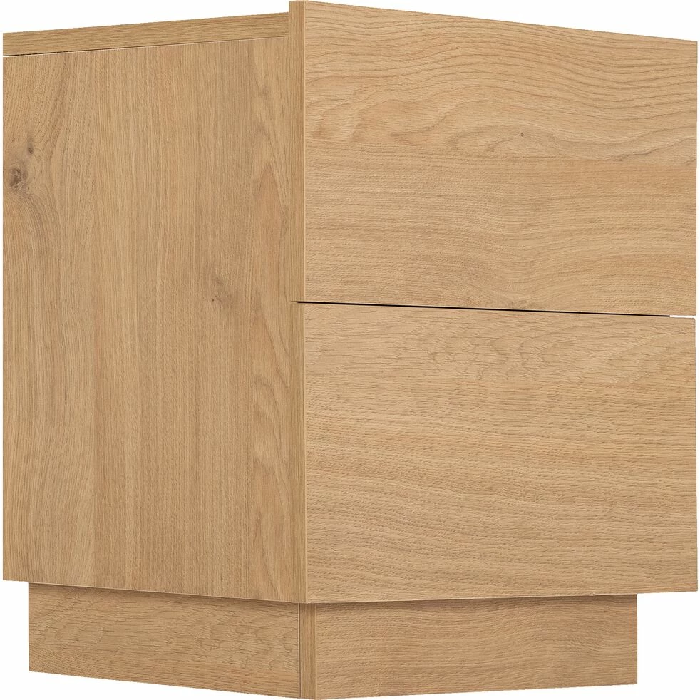 GASPARD - Table De Chevet En Bois Avec Deux Tiroirs L51.6xl36.8xH43cm - Bois Clair 6 GASPARD - Table De Chevet En Bois Avec Deux Tiroirs L51.6xl36.8xH43cm - Bois Clair – Image 4