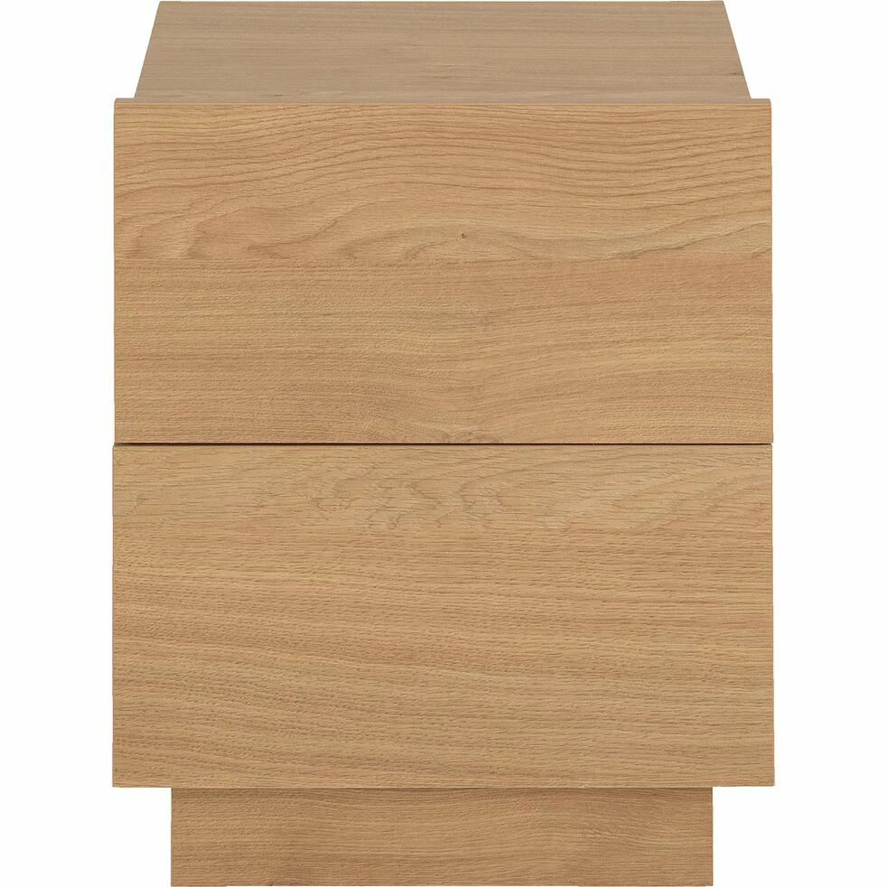 GASPARD - Table De Chevet En Bois Avec Deux Tiroirs L51.6xl36.8xH43cm - Bois Clair 4 GASPARD - Table De Chevet En Bois Avec Deux Tiroirs L51.6xl36.8xH43cm - Bois Clair – Image 2