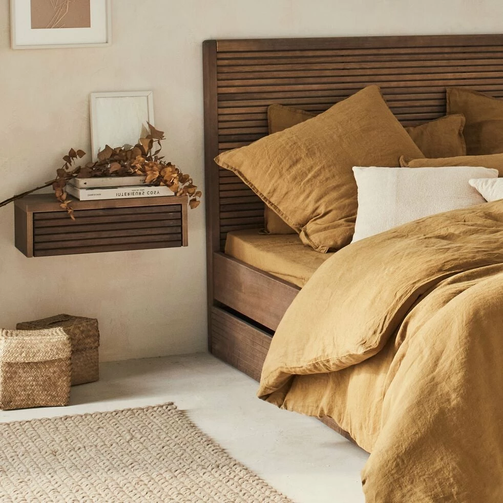 CRUZ - Chevet Suspendu En Pin L50xl26xH16.3cm - Bois Foncé 7 CRUZ - Chevet Suspendu En Pin L50xl26xH16.3cm - Bois Foncé – Image 5