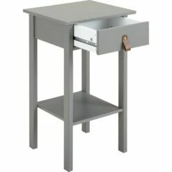 DAURIAN - Table De Chevet En Bois 1 Tiroir L40cxl35,4cxH70cm - Gris 8 DAURIAN - Table De Chevet En Bois 1 Tiroir L40cxl35,4cxH70cm - Gris -chambre à coucher Soldes CHEVET DAURIAN 27356326 B 2