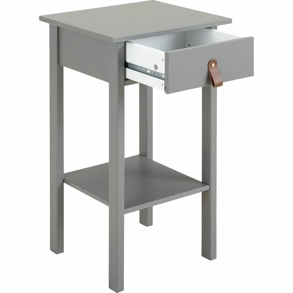 DAURIAN - Table De Chevet En Bois 1 Tiroir L40cxl35,4cxH70cm - Gris 5 DAURIAN - Table De Chevet En Bois 1 Tiroir L40cxl35,4cxH70cm - Gris – Image 3
