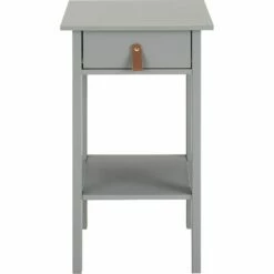 DAURIAN - Table De Chevet En Bois 1 Tiroir L40cxl35,4cxH70cm - Gris