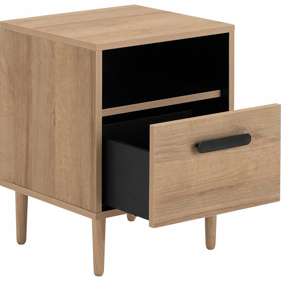 SALVA - Table De Chevet 1 Tiroir L43xl37xH57cm - Bois Clair 4 SALVA - Table De Chevet 1 Tiroir L43xl37xH57cm - Bois Clair – Image 2