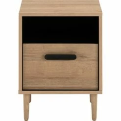 SALVA - Table De Chevet 1 Tiroir L43xl37xH57cm - Bois Clair