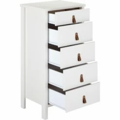 DAURIAN - Chiffonnier 5 Tiroirs En Bois - Blanc -chambre à coucher Soldes CHIFFONNIER DAURIAN 27356340 B 2