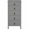 DAURIAN - Chiffonnier 5 Tiroirs En Bois - Gris