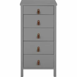 DAURIAN - Chiffonnier 5 Tiroirs En Bois - Gris