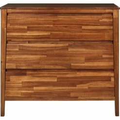 THAO - Commode 3 Tiroirs En Acacia Massif -chambre à coucher Soldes COMMODE 3 TIROIRS THAO 26528823 F 1