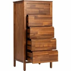 THAO - Chiffonnier 4 Tiroirs Avec Miroir Repliable En Acacia Massif 12 THAO - Chiffonnier 4 Tiroirs Avec Miroir Repliable En Acacia Massif -chambre à coucher Soldes COMMODE 4 TIROIRS AVEC MIROIR THAO 26532066 B 2