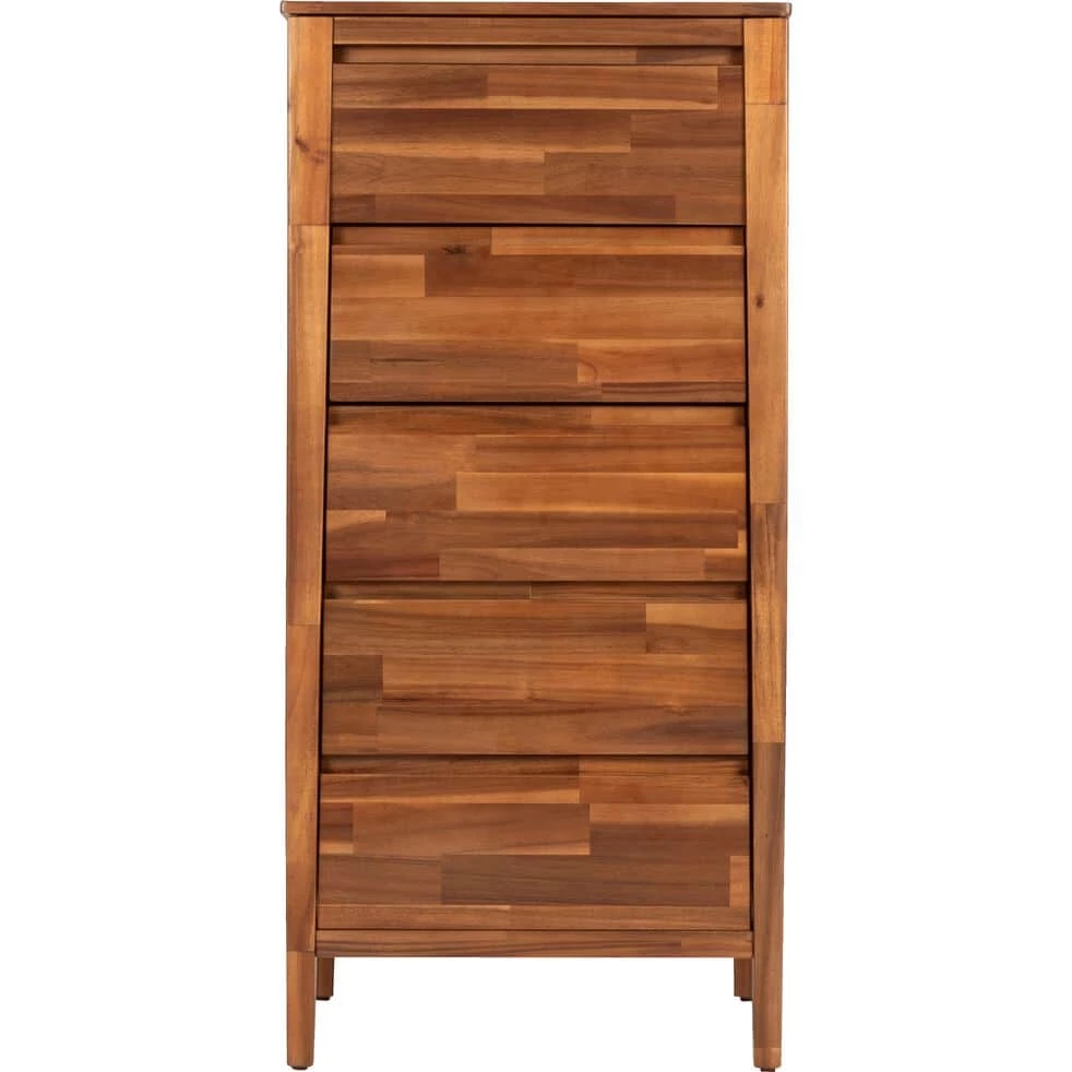 THAO - Chiffonnier 4 Tiroirs Avec Miroir Repliable En Acacia Massif 3 THAO - Chiffonnier 4 Tiroirs Avec Miroir Repliable En Acacia Massif