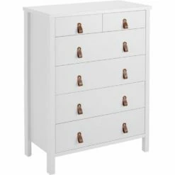 DAURIAN - Commode 4 Grands + 2 Petits Tiroirs En Bois - Blanc 7 DAURIAN - Commode 4 Grands + 2 Petits Tiroirs En Bois - Blanc -chambre à coucher Soldes COMMODE DAURIAN 27355879 B 1