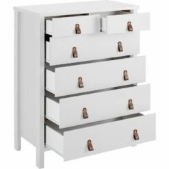 DAURIAN - Commode 4 Grands + 2 Petits Tiroirs En Bois - Blanc 8 DAURIAN - Commode 4 Grands + 2 Petits Tiroirs En Bois - Blanc -chambre à coucher Soldes COMMODE DAURIAN 27355879 B 2