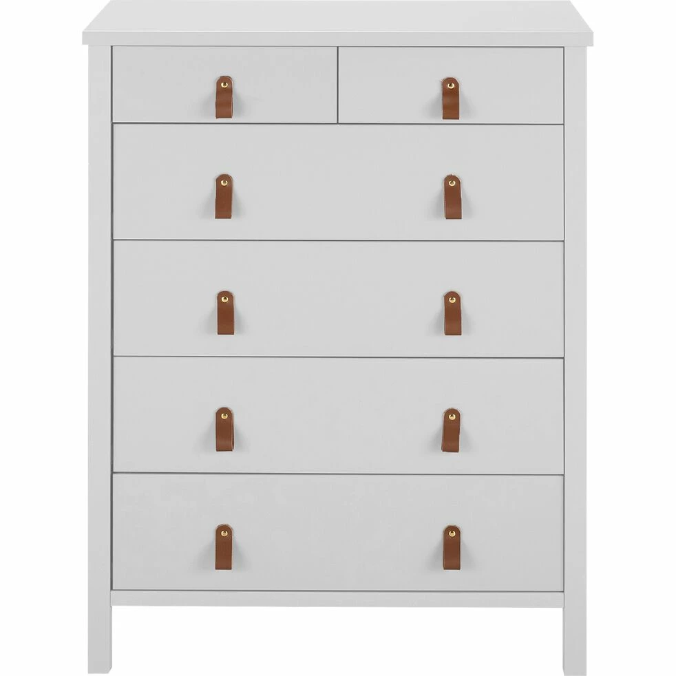 DAURIAN - Commode 4 Grands + 2 Petits Tiroirs En Bois - Blanc 3 DAURIAN - Commode 4 Grands + 2 Petits Tiroirs En Bois - Blanc