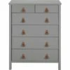 DAURIAN - Commode 4 Grands + 2 Petits Tiroirs En Bois - Gris -chambre à coucher Soldes COMMODE DAURIAN 27355886 F 1