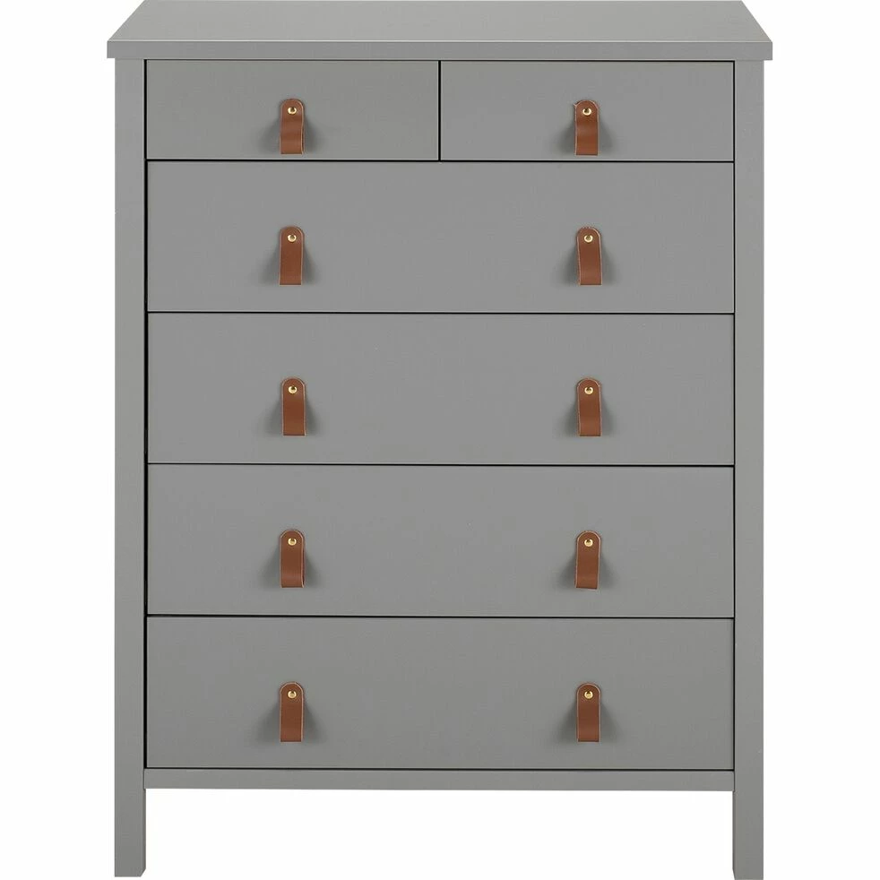 DAURIAN - Commode 4 Grands + 2 Petits Tiroirs En Bois - Gris 3 DAURIAN - Commode 4 Grands + 2 Petits Tiroirs En Bois - Gris