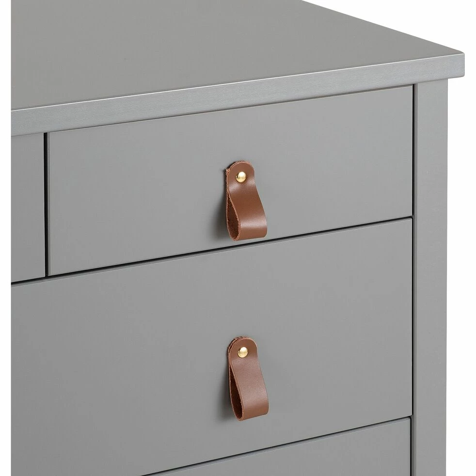 DAURIAN - Commode 4 Grands + 2 Petits Tiroirs En Bois - Gris 6 DAURIAN - Commode 4 Grands + 2 Petits Tiroirs En Bois - Gris – Image 4