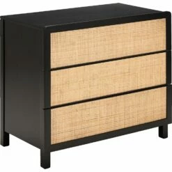 GALANT - Commode 3 Tiroirs En Rotin - Noir 9 GALANT - Commode 3 Tiroirs En Rotin - Noir -chambre à coucher Soldes COMMODE GALANT 27021101 B 2