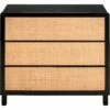 GALANT - Commode 3 Tiroirs En Rotin - Noir 1 GALANT - Commode 3 Tiroirs En Rotin - Noir -chambre à coucher Soldes COMMODE GALANT 27021101 F 1