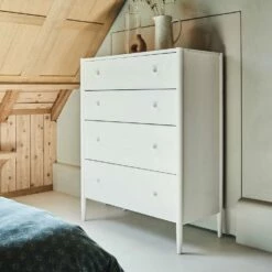 PRADO - Commode 4 Tiroirs En Bois - Blanc -chambre à coucher Soldes COMMODE PRADO 27074589 A 1