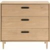 SALVA - Commode 3 Tiroirs Effet Chêne - Bois Clair -chambre à coucher Soldes COMMODE SALVA 26841540 F 1