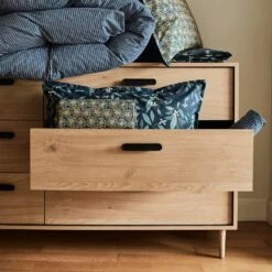 SALVA - Commode 6 Tiroirs Effet Chêne - Bois Clair -chambre à coucher Soldes COMMODE SALVA 26906881 A 1