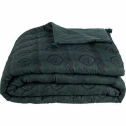 ASMAR - Couvre-lit En Coton Sérigraphié - Bleu 230x250cm