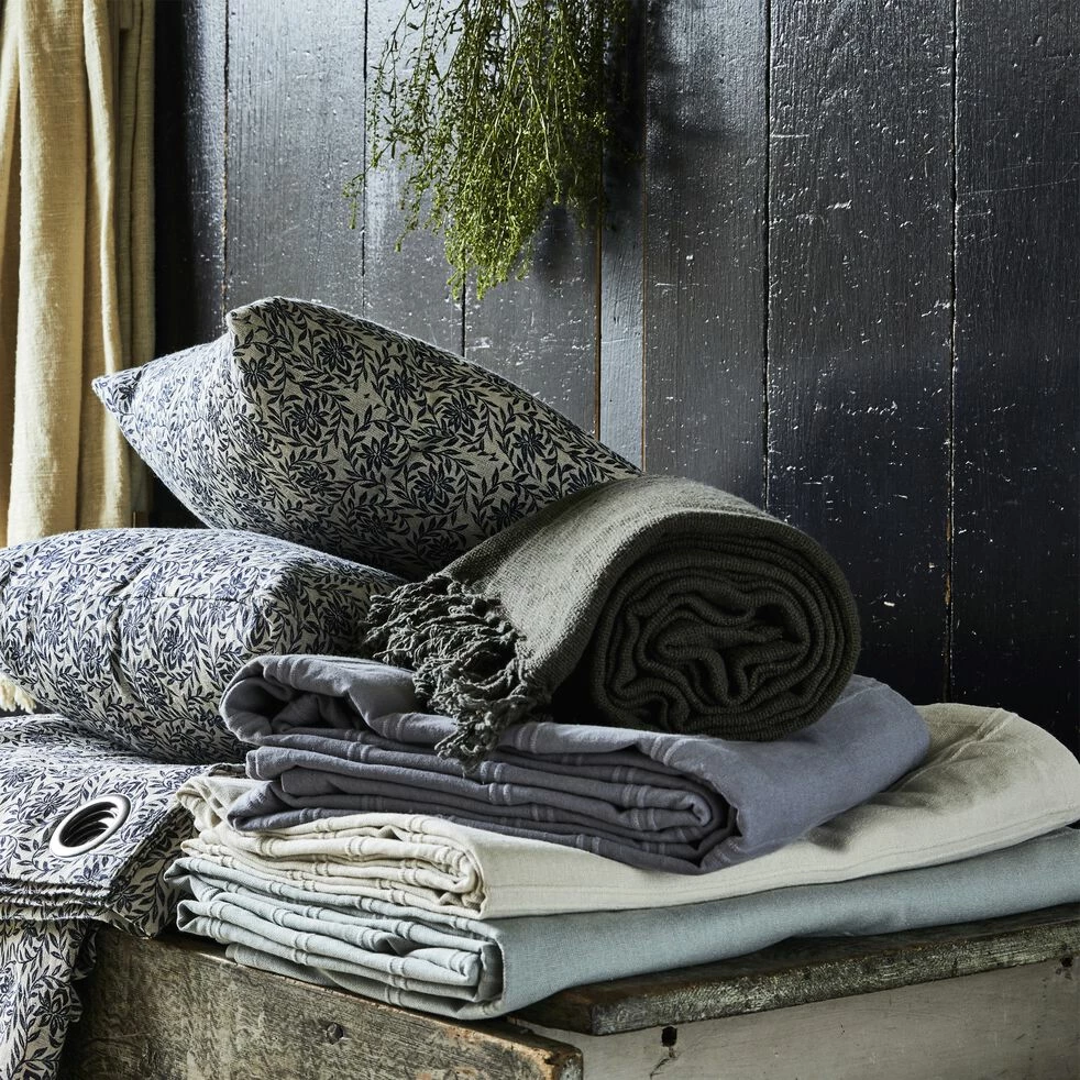 BELCODENE - Couvre-lit Tissé En Coton - Gris Borie 230x250cm 3 BELCODENE - Couvre-lit Tissé En Coton - Gris Borie 230x250cm