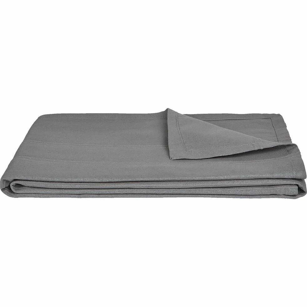 BELCODENE - Couvre-lit Tissé En Coton - Gris Borie 230x250cm 4 BELCODENE - Couvre-lit Tissé En Coton - Gris Borie 230x250cm – Image 2