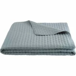 BENITO - Couvre-lit En Tissu Surpiqué - Bleu Calaluna 230x250cm